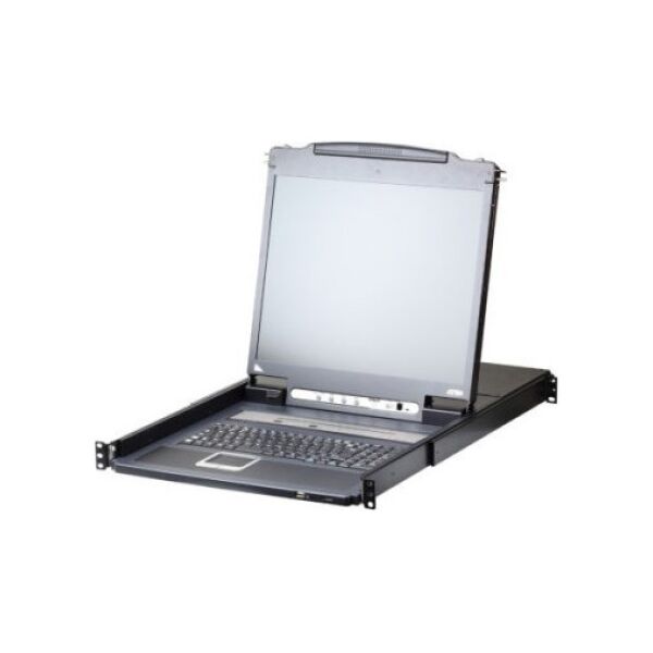 Konsola KVM Aten ATEN KVM 8 port LCD LED 19'' + keyboard + touchpad USB-PS/2, IP Admin - CL5708IN-ATA-AG