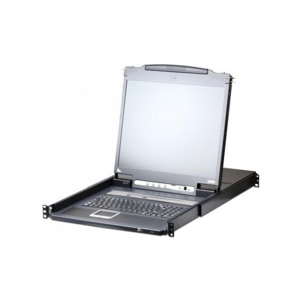 Konsola KVM Aten ATEN KVM 8 port LCD LED 17'' + keyboard + touchpad USB-PS/2, IP Admin - CL5708IM-ATA-AG