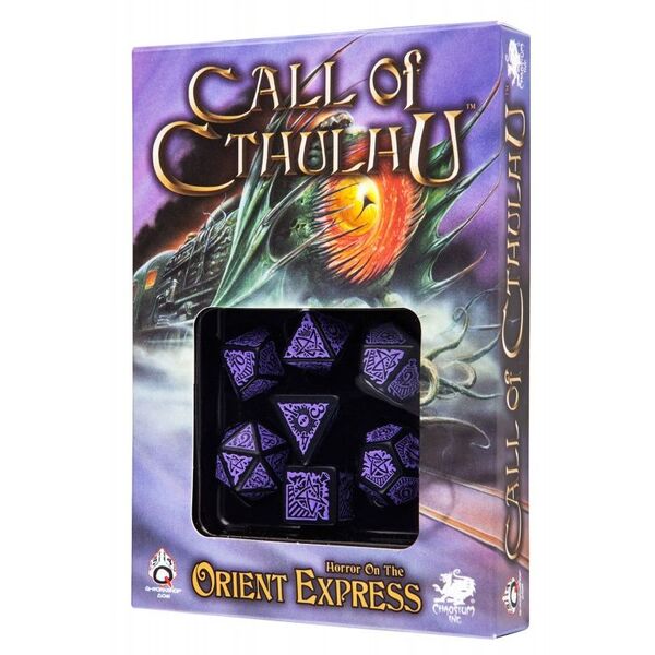 Q-Workshop Komplet Kości "Zew Cthulhu" Horror w Orient Express - Czarno-fioletowy (97471)