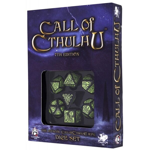 Q-Workshop Komplet Kości "Zew Cthulhu" 7th Edition - Czarno-zielony (97472)