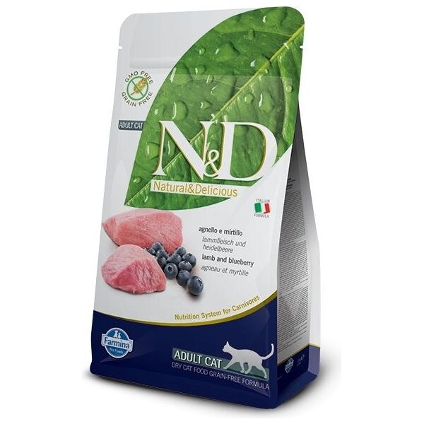 Farmina Pet Foods N&D Grain Free feline LAMB & BLUEBERRY ADULT dla kota 5kg