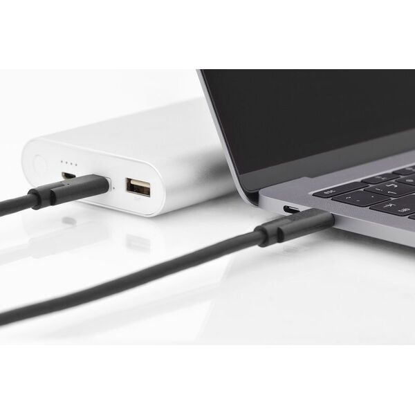 Kabel USB Digitus USB-C - USB-C 1 m Czarny (AK-300139-010-S)