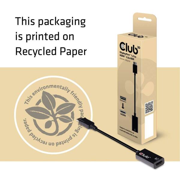 Kabel Club 3D DisplayPort - HDMI 0.2m czarny (CAC-1080)