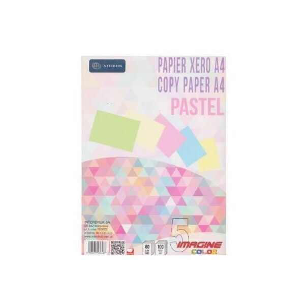 Interdruk Papier ksero A4 80g Mix kolorów Pastel 100 arkuszy