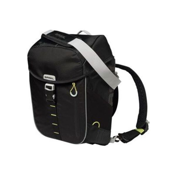 Basil Sakwa turystyczna pojedyncza / plecak BASIL MILES DAYPACK 14L, mocowanie na haki, wodoodporny poliester, czarna (NEW) - (BAS-17750)