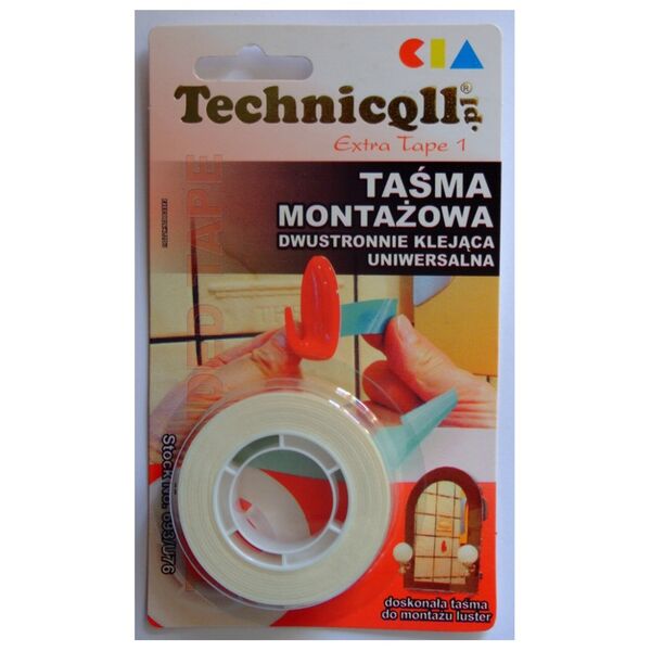 Technicqll Taśma dwustronna montażowa do listew biała 19mm x 1,5m