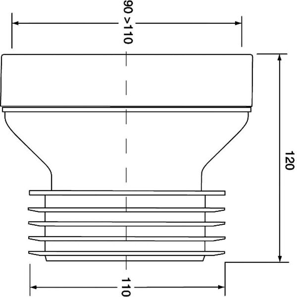McAlpine Złącze WC proste 110mm 90° WC-CON1