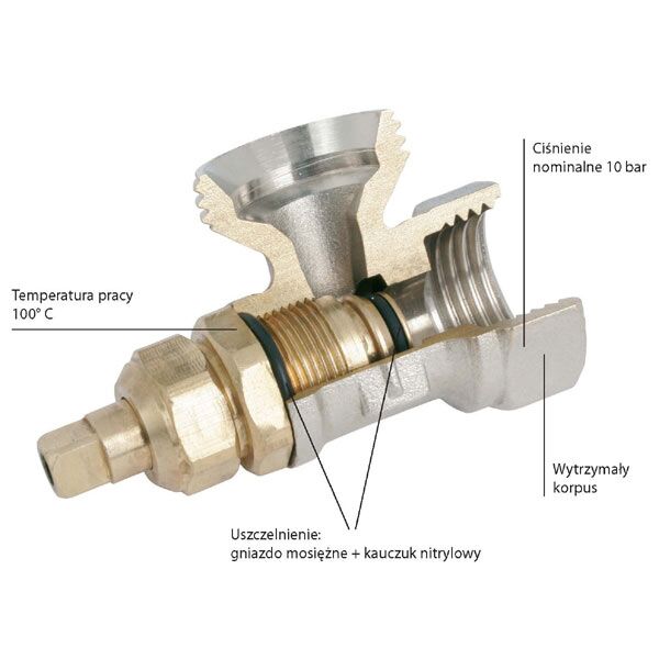 Ferro Zawór grzejnikowy kątowy 1/2" ZG5Y
