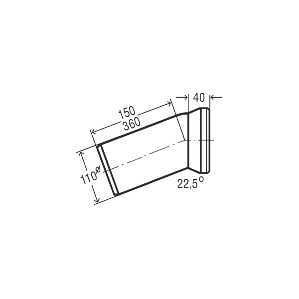 Viega Łuk przyłączeniowy 22,5° PVC 110/22 - 101855