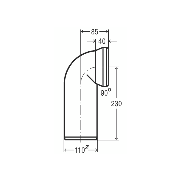 Viega Przyłącz kolanowy 90° PVC 110/90 - 100551