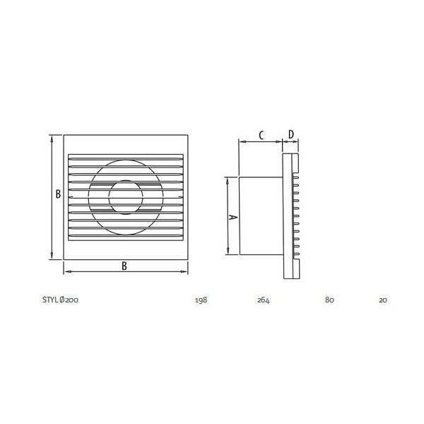 Dospel Wentylator ścienny STYL 200S - 007-0007
