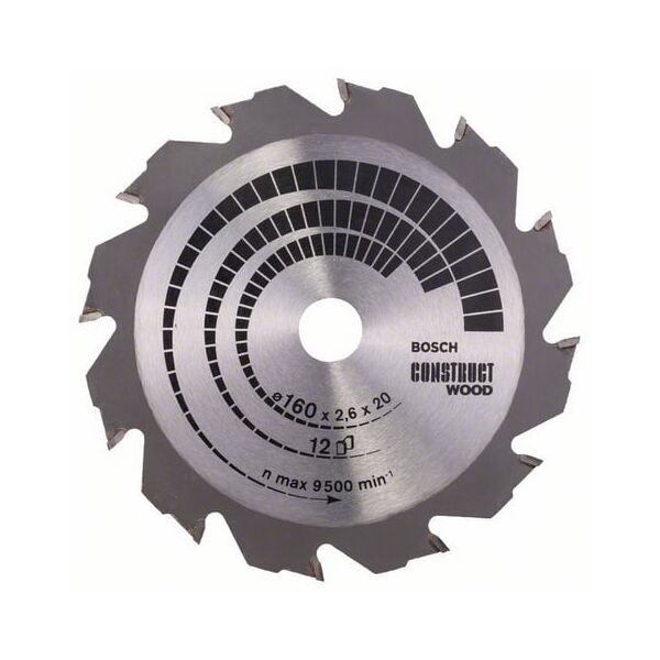 Bosch Tarcza pilarska Construct Wood 160x20 z12 - 2608640630