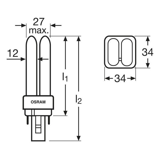 Świetlówka kompaktowa Osram Dulux D G24d-3 26W (4050300025711)