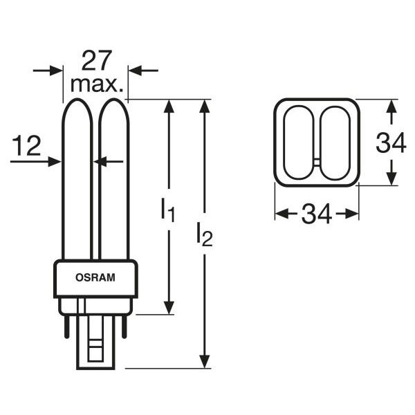Świetlówka kompaktowa Osram Dulux D/E G24q-2 18W (4050300017617)