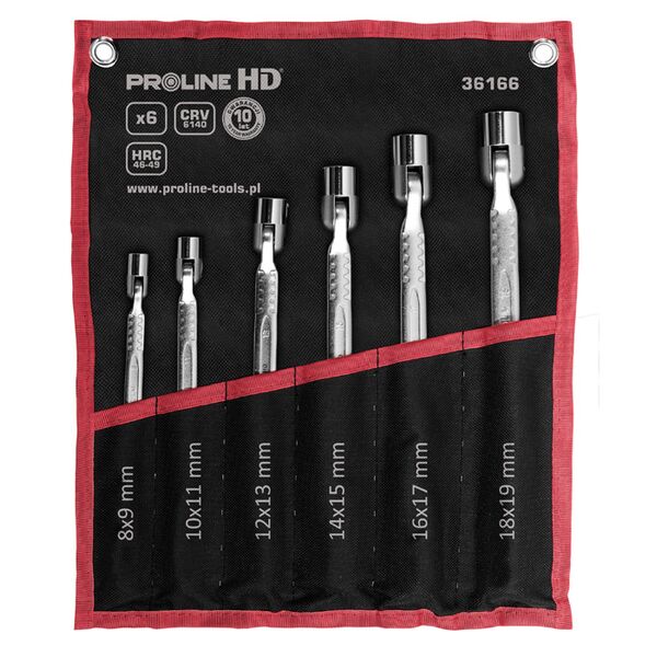 Pro-Line Zestaw kluczy nasadowych przegubowych 8-19mm 6szt. (36166)