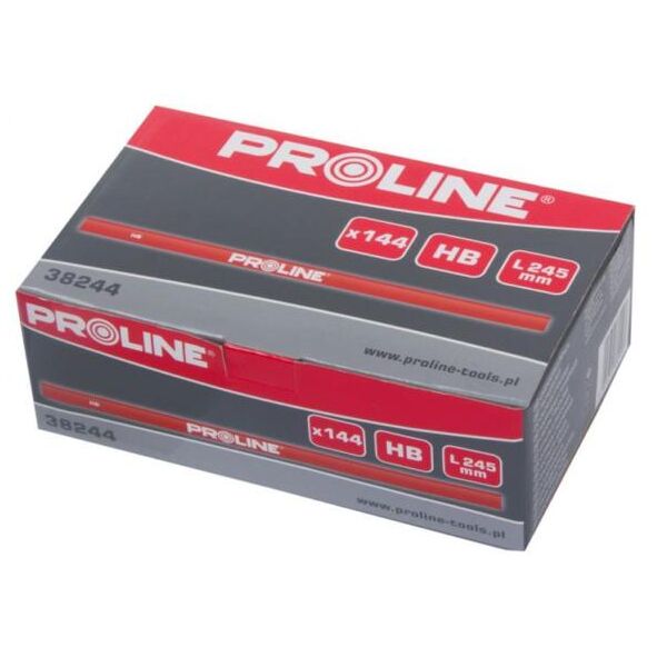 Pro-Line Ołówek stolarski czerwony HB 245mm 144szt. - 38244