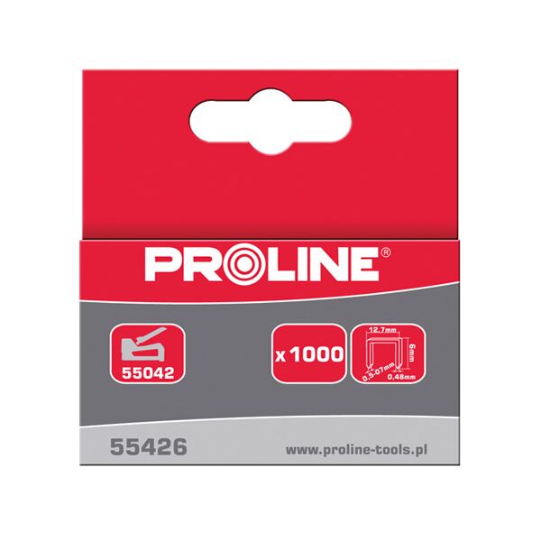 Pro-Line Zszywki hartowane typ R 6mm 1000szt. - 55426