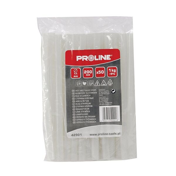 Wkłady klejowe Pro-Line 11 mm x 200 mm przezroczyste 50 szt. 1 kg 42901