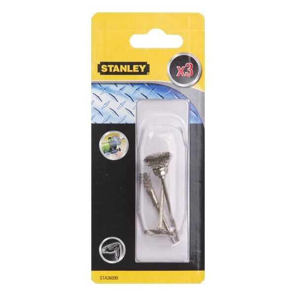 Stanley Zestaw mini szczotek tarczowa 22mm i pedzelkowe 5, 15mm - STA36090