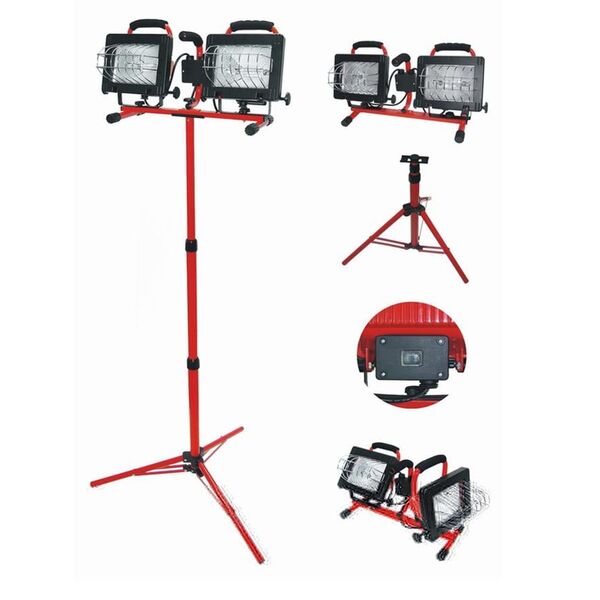 Pro-Line Lampa halogenowa podwójna na statywie przenośna 2x500W (66158)