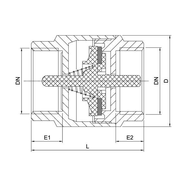 Invena Zawór zwrotny YORK 1/2" element zamykający mosiądz - ZZ-14-015