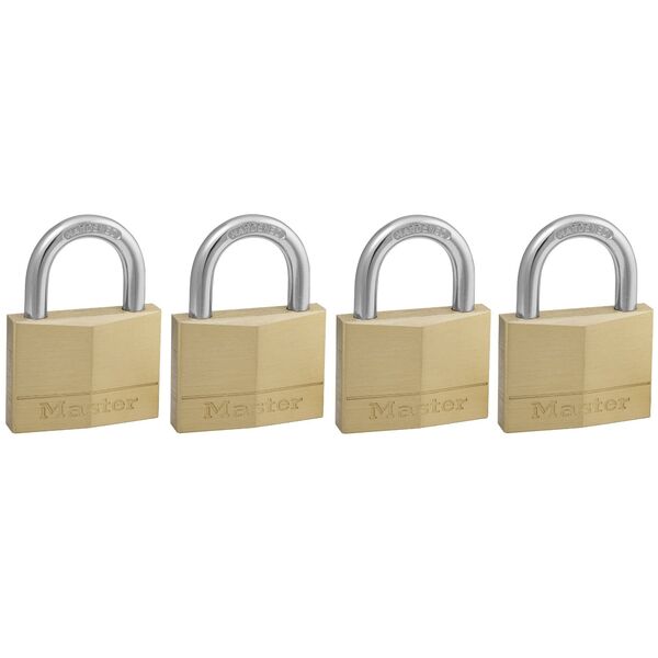 MasterLock Zestaw 4x Kłódka mosiężna 50mm - HS/25mm - 6mm - na jeden klucz - 150EURQNOP