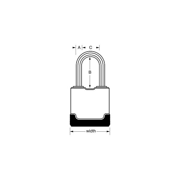 MasterLock Kłódka EXCELL 48mm w gumowej obudowie - BOR/38mmOCT - 7mm - M115EURDLF