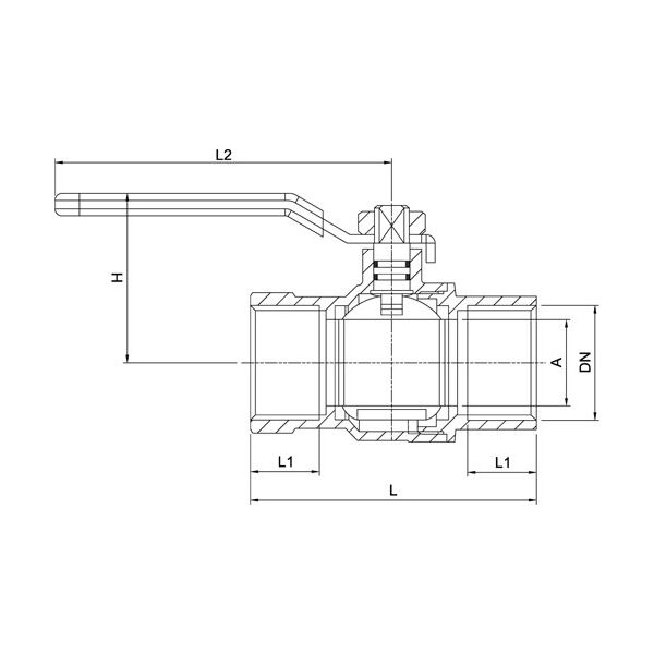 Invena Kurek gazowy G1/2\\" W-W - GZ-10-015