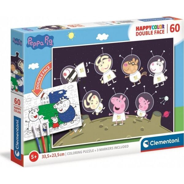 Clementoni Puzzle 60el Double Face Świnka Peppa 26096