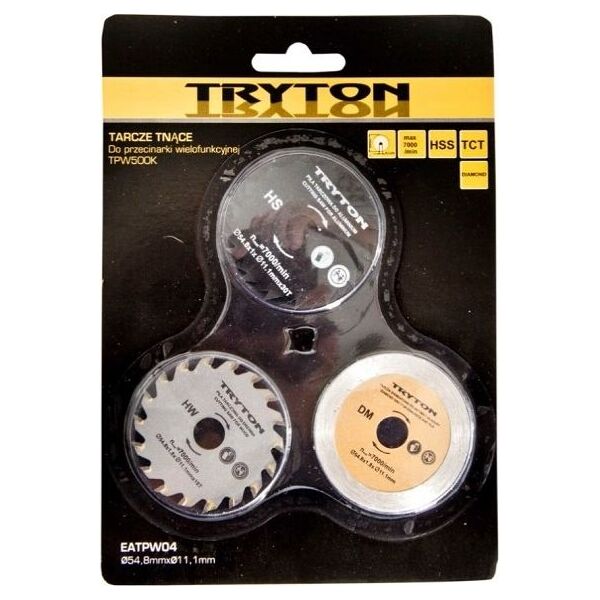 Tryton Zestaw tarcz tnących 54,8x11,1mm HSS / TCT / diamentowa TPW500K 3szt. - EATPW04