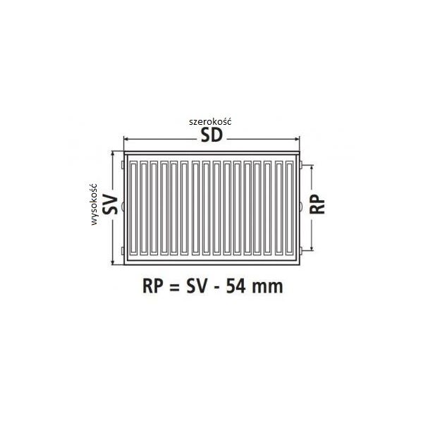 Kermi Grzejnik Therm X2 Profil-V 11 600x1000mm FTV110601001R1K