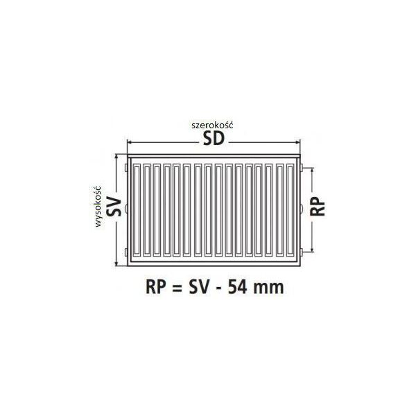 Kermi Grzejnik Therm X2 Profil-V 12 900 x 1000mm (FTV120901001R1K)