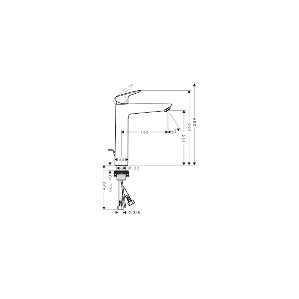 Bateria umywalkowa Hansgrohe Logis stojąca chrom (71091000)