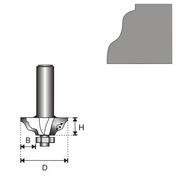 Dedra Frez do drewna falista krawędź D8 28,8x15,9x3,96mm - 07F201B