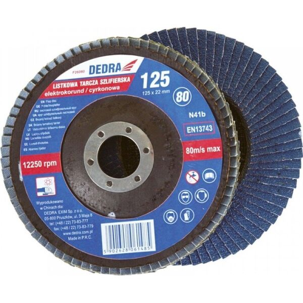 Dedra Listkowa tarcza szlifierska 125x22mm, cyrkon gra 120 - F26120