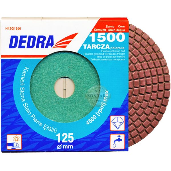 Dedra Dysk polerski 125mm ziarno 1500 elastyczny diamentowy (H12G1500)
