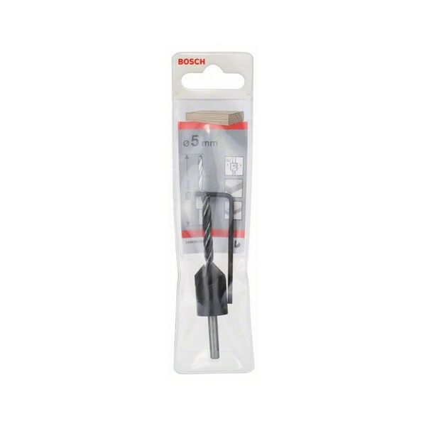 Bosch Wiertła spiralne 5mm do drewna z pogłębiaczem (2608596392)