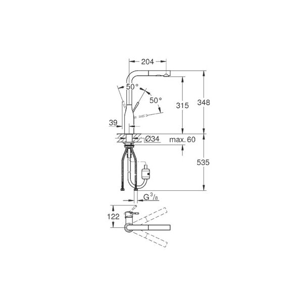 Bateria kuchenna Grohe Essence stojąca chrom (30270000)