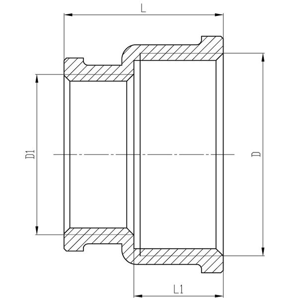 Invena Mufa mosiężna redukcyjna gwint wewn. 1x3/4" - ZM-09-253