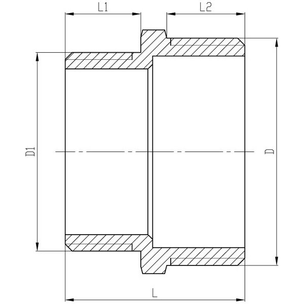 Invena Nypel mosiężny redukcyjny 1/2x1" - ZM-07-154