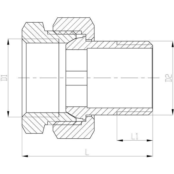 Invena Śrubunek mosiężny prosty ORING prosty 1/2" - ZM-17-015
