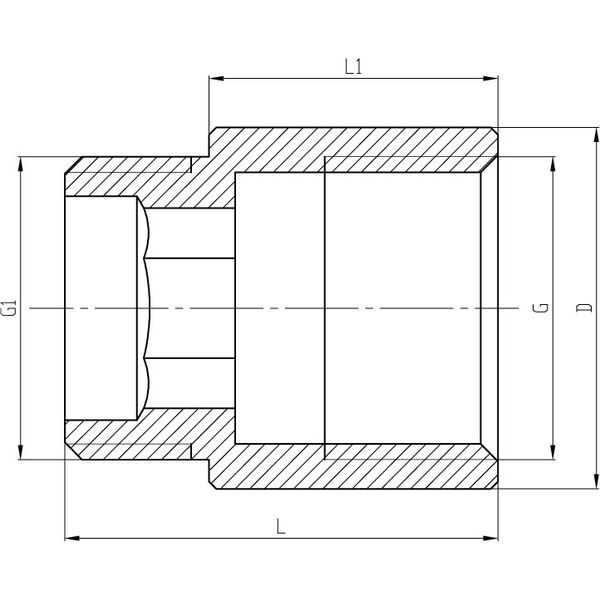 Invena Przedłużka mosiężna gwint zewn./wewn. 1/2"x25mm - ZM-11-225