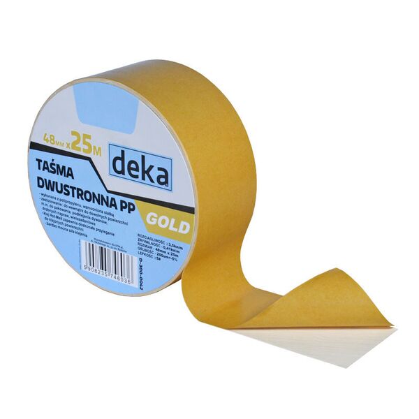 Deka Taśma dwustronna PP GOLD 48mm 25mb
