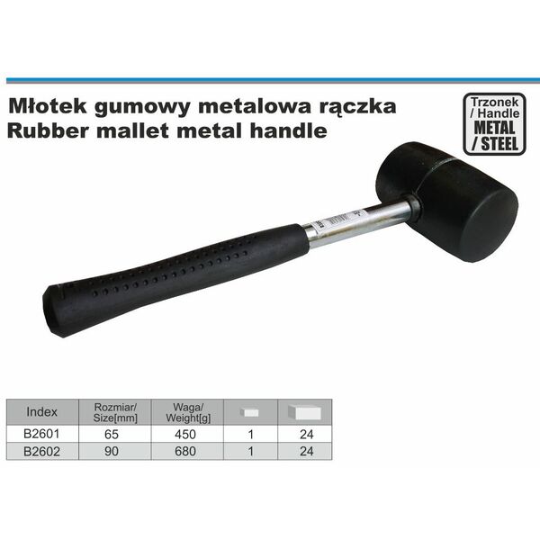 Corona Młotek gumowy rączka stalowa 450g  (B2601)