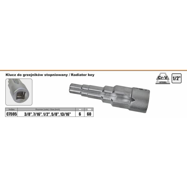 Corona Klucz do grzejników stopniowy 1/2" (C7595)