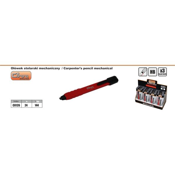 Corona Ołówek stolarski mechaniczny + 3 rysiki - C0126