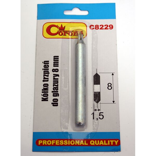Corona Kółko tnące tytanowe z trzpieniem 8 x 1,5mm (C8229) do maszyn do cięcia glazury C8206 i C8207