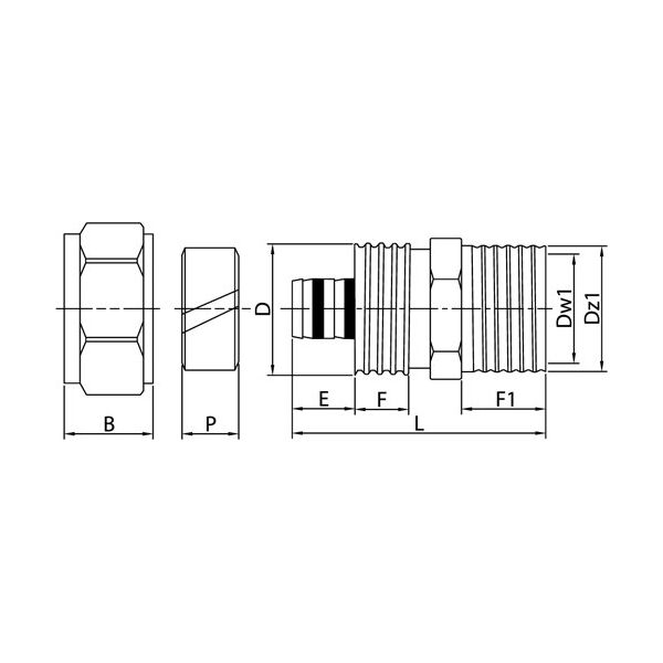 Invena Dwuzłączka 16x16x2mm - PA-02-002