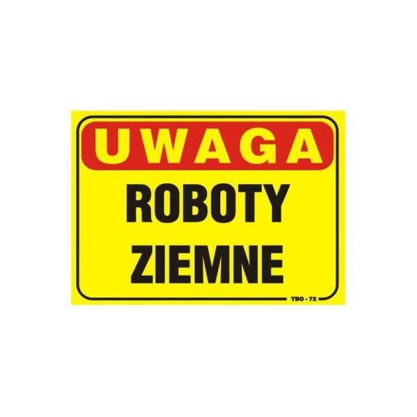 Tablica 35x25cm UWAGA! Roboty Zimowe - T010