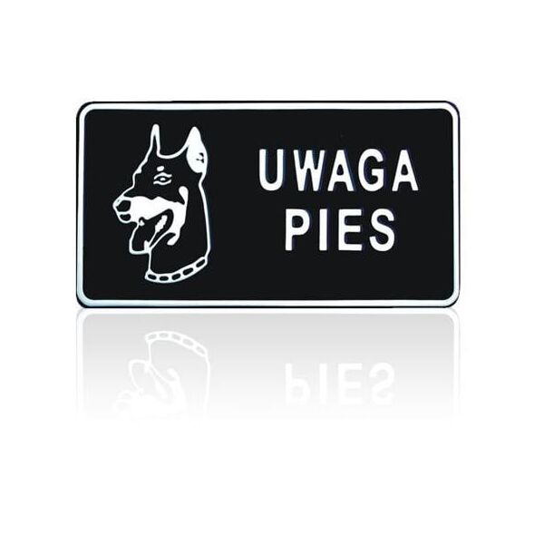 Tablica 15x29cm Uwaga Pies - D P14